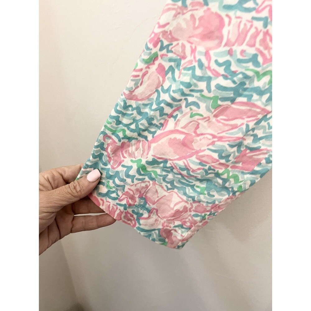 Lilly Pulitzer - Sarasota Beaded Tunic in Lobstah Roll - Size Medium Lobster Top - Picture 6 of 11